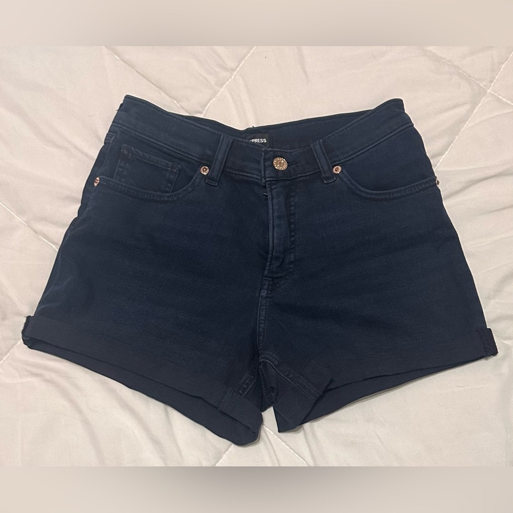 Express Women's Dark Blue Jean Shorts